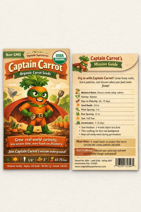 Captain Carrot seed packet
